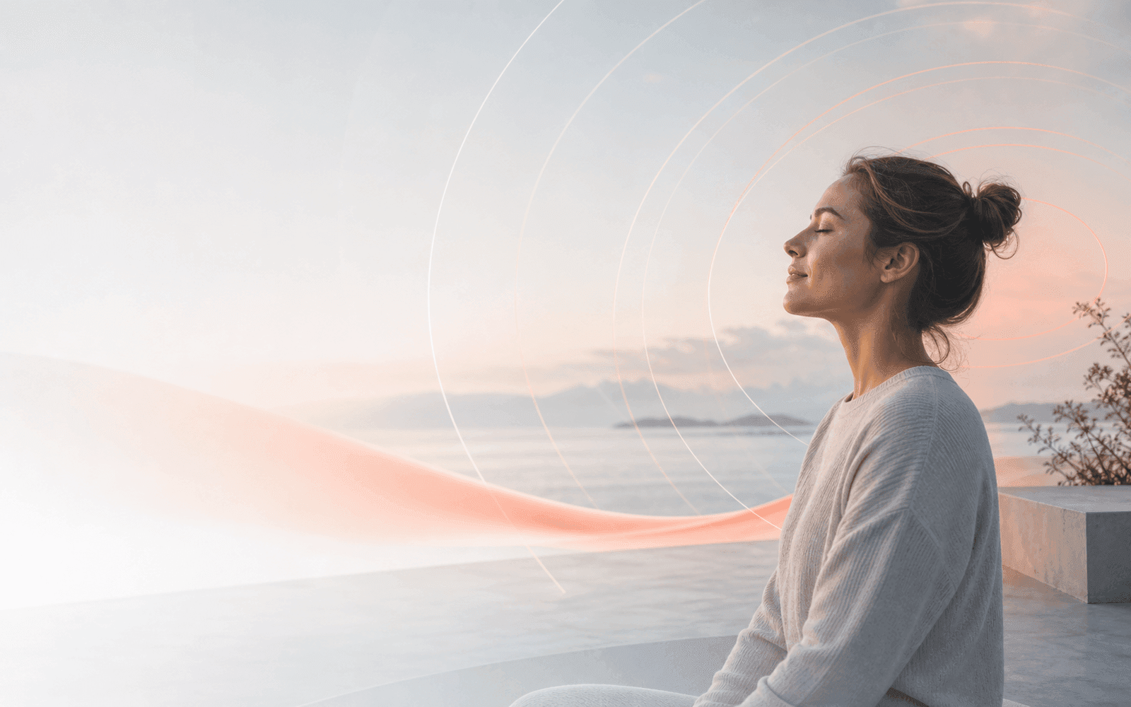 Non-diagnostic wellbeing support concept scene
