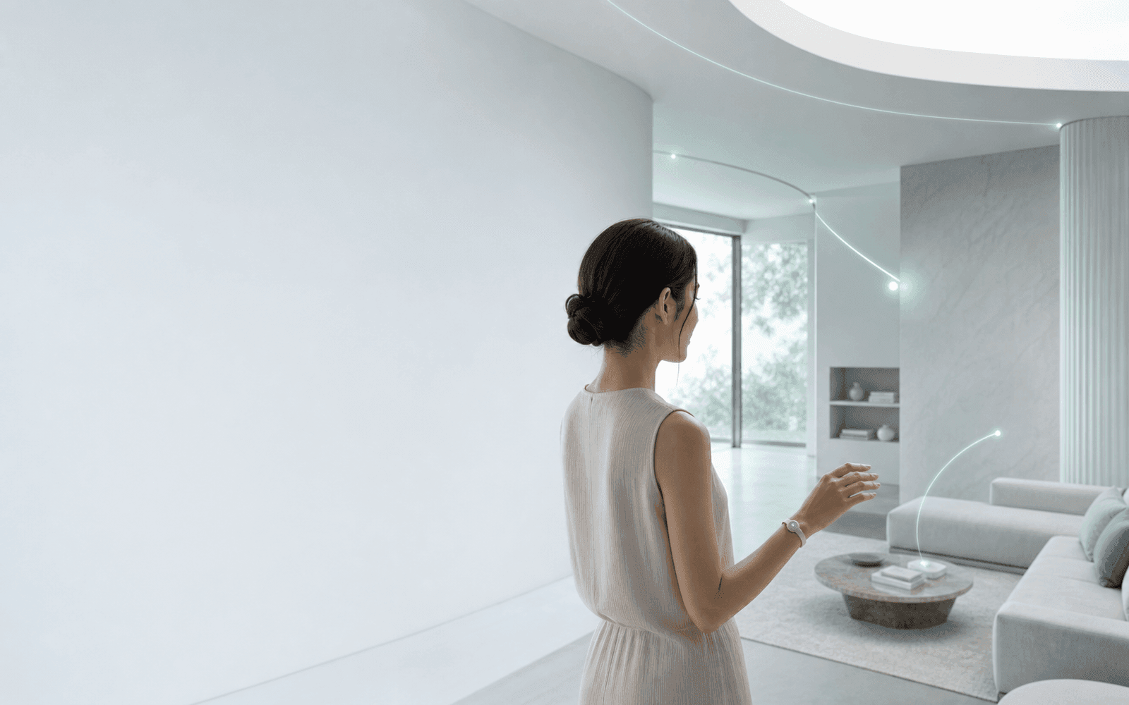 Wearables and smart home concept scene
